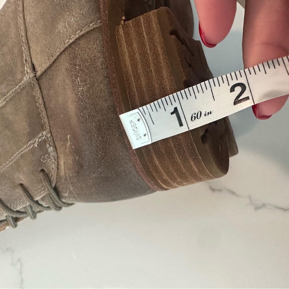 Sofft Sharnell II Boot Gray Suede Knee-High Boots Lace Up Back Leather - Picture 9 of 9